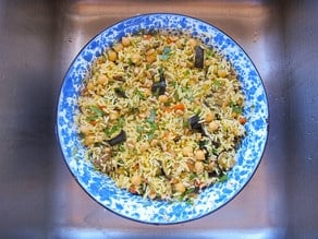 Middle Eastern Roasted Vegetable Rice - A fancy, fabulous vegan entree or side dish.