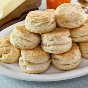 Flaky Buttermilk Biscuits - Recipe for tender, flaky biscuits. Great for preparing ahead and enjoying later! Time-Tested Recipe.