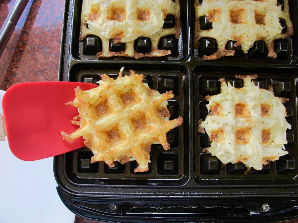 Latke Waffles - Crispy Shredded Potato Waffle Recipe
