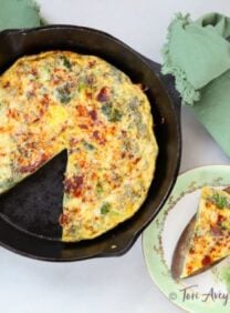 Broccoli Cheddar Frittata with Smoked Paprika - Delicious Vegetarian Entree for Breakfast, Brunch or Dinner