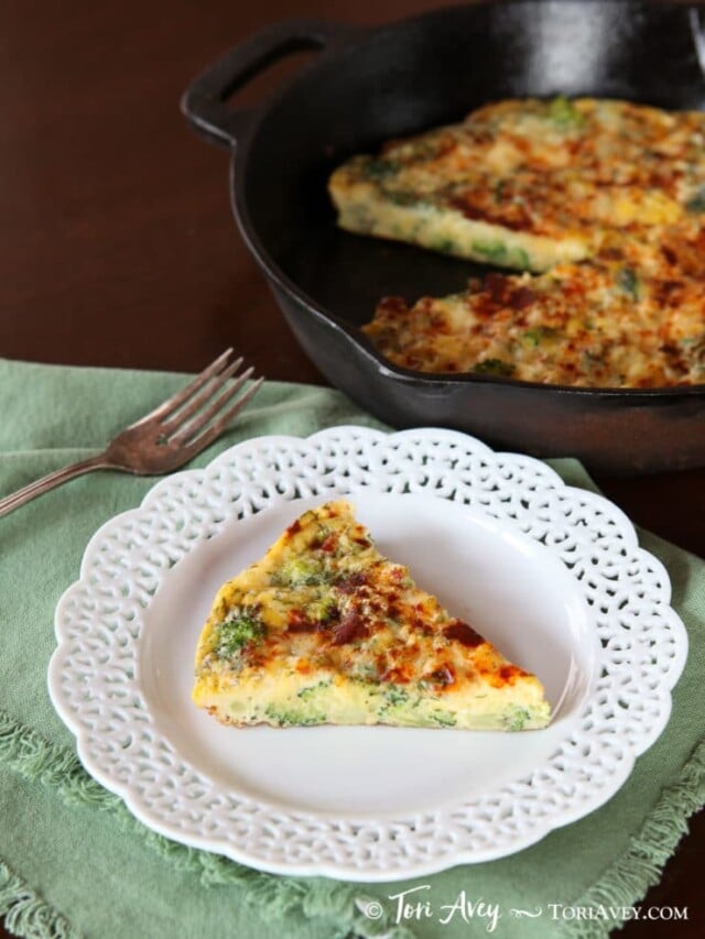 Broccoli Cheddar Frittata with Smoked Paprika Recipe