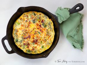 Broccoli Cheddar Frittata with Smoked Paprika - Delicious Vegetarian Entree for Breakfast, Brunch or Dinner