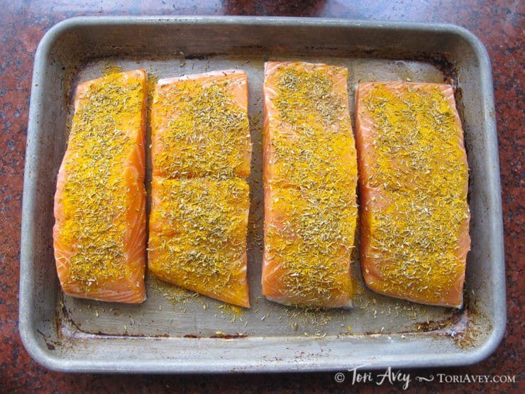 Lemon Turmeric Salmon - A Recipe from Chef Uri Jeremias of Uri Buri Restaurant in Acre, Israel.