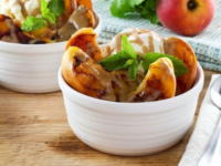 Grilled Peach Sundae with Brandy Butterscotch Sauce Pinterest Pin