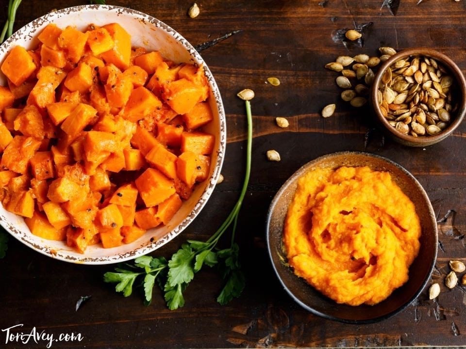 All About Butternut Squash - How to peel, seed, roast and prepare hard-skinned Butternut Squash. Save money by prepping this winter squash yourself, then toast the seeds!