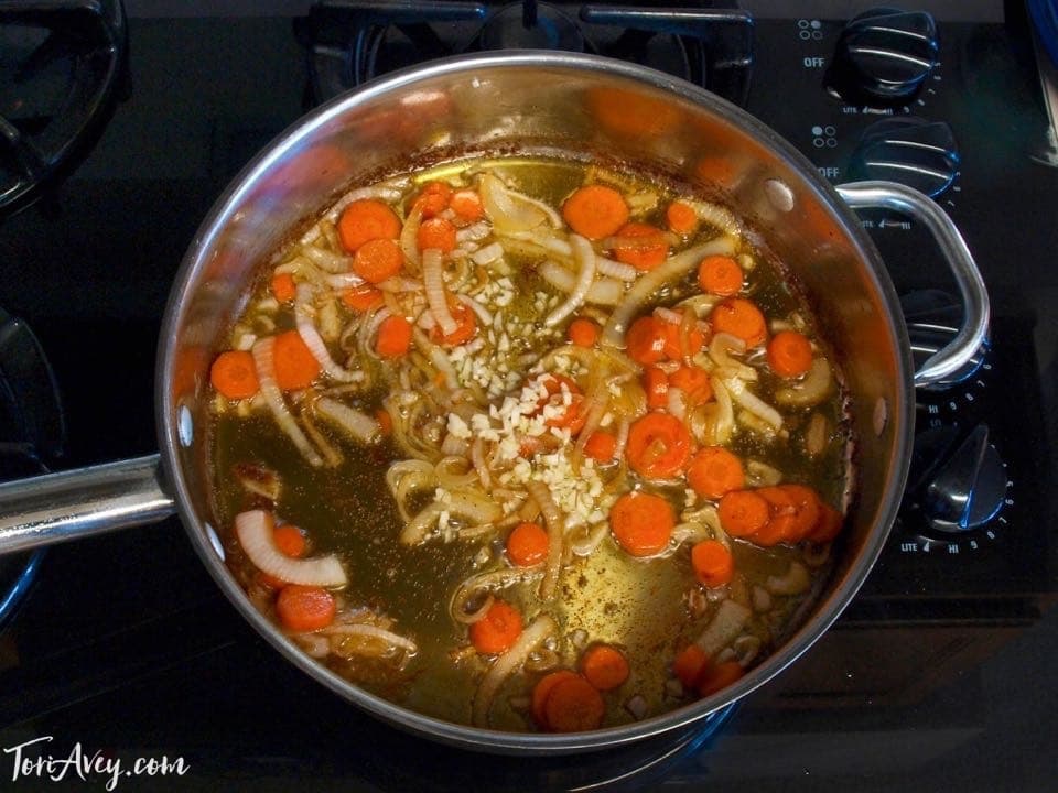 Chicken Okra Stew - Simple and tasty stew made with okra, chicken, carrots and North African spices. Delicious one-pot meal.