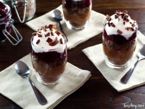 Dark Chocolate Cherry Cheesecake Parfaits - Easy, luscious chilled dessert