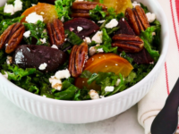 Roasted Beet Salad with Kale and Maple Balsamic Pinterest Pin