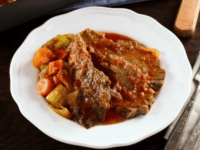Brisket with tender chunks of beef, hearty vegetables, and savory broth
