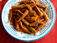 Middle Eastern Okra (Bamya) Pinterest Pin